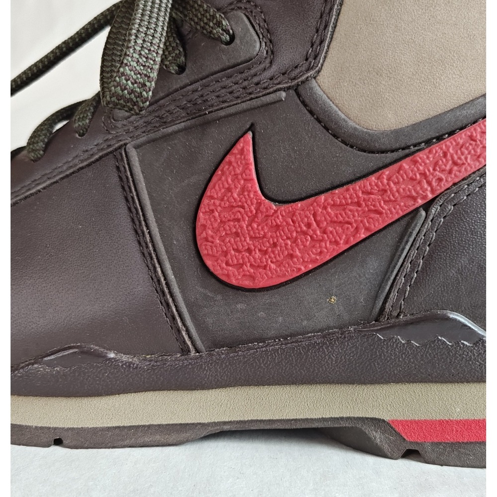 Nike Air Hiking Boots Womens Brown Red Tan‎ Leather Lace Up Outdoor Shoes - Picture 6 of 12